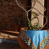 Seidentuch klein blau kariert mood