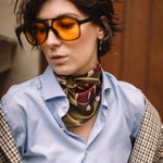 Seidentuch oliv kariert als Seidenaccessoire