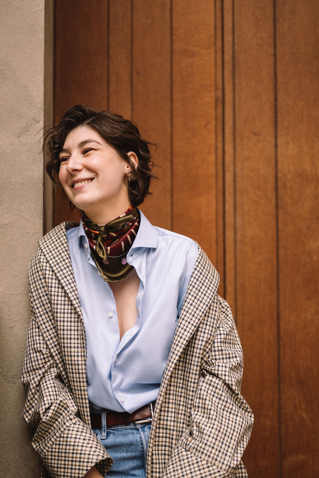 Seidentuch grün rot gemustert rosa kariert 