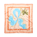 Seidentuch rosa orange blau gemustert