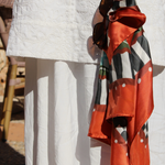 Seidentuch rot schwarz Accessoire