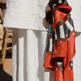 Seidentuch rot schwarz Accessoire