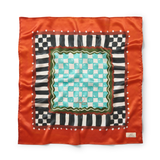 Seidentuch rot schwarz tuerkis Produktbild