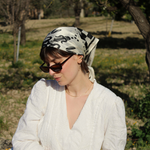 Seidentuch schwarz beige Kopftuch