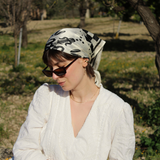 Seidentuch schwarz beige Kopftuch