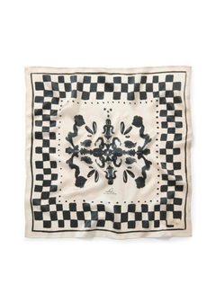 Seidentuch schwarz beige gemustert Produktbild