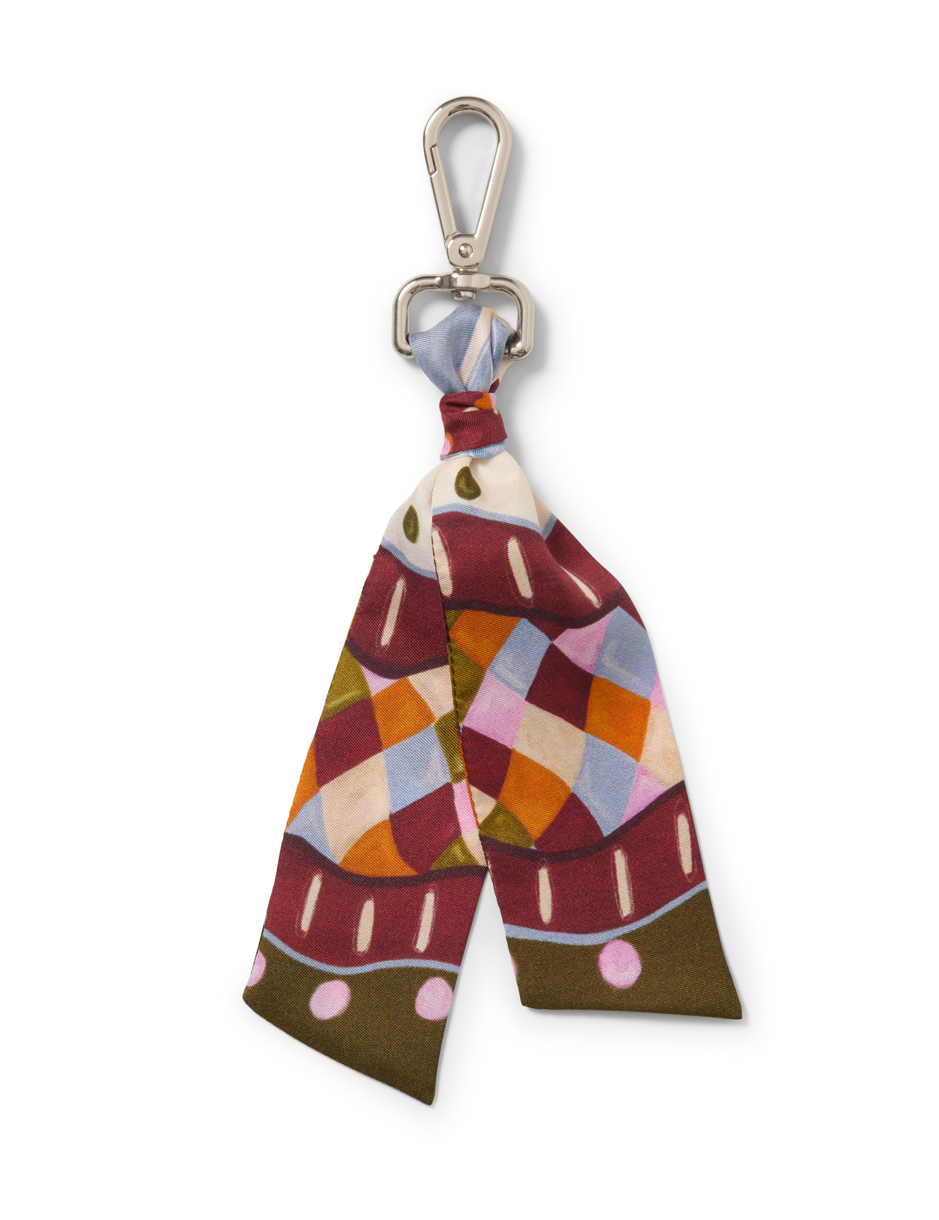 bunter Taschenanhänger mit silbernen Karabiner