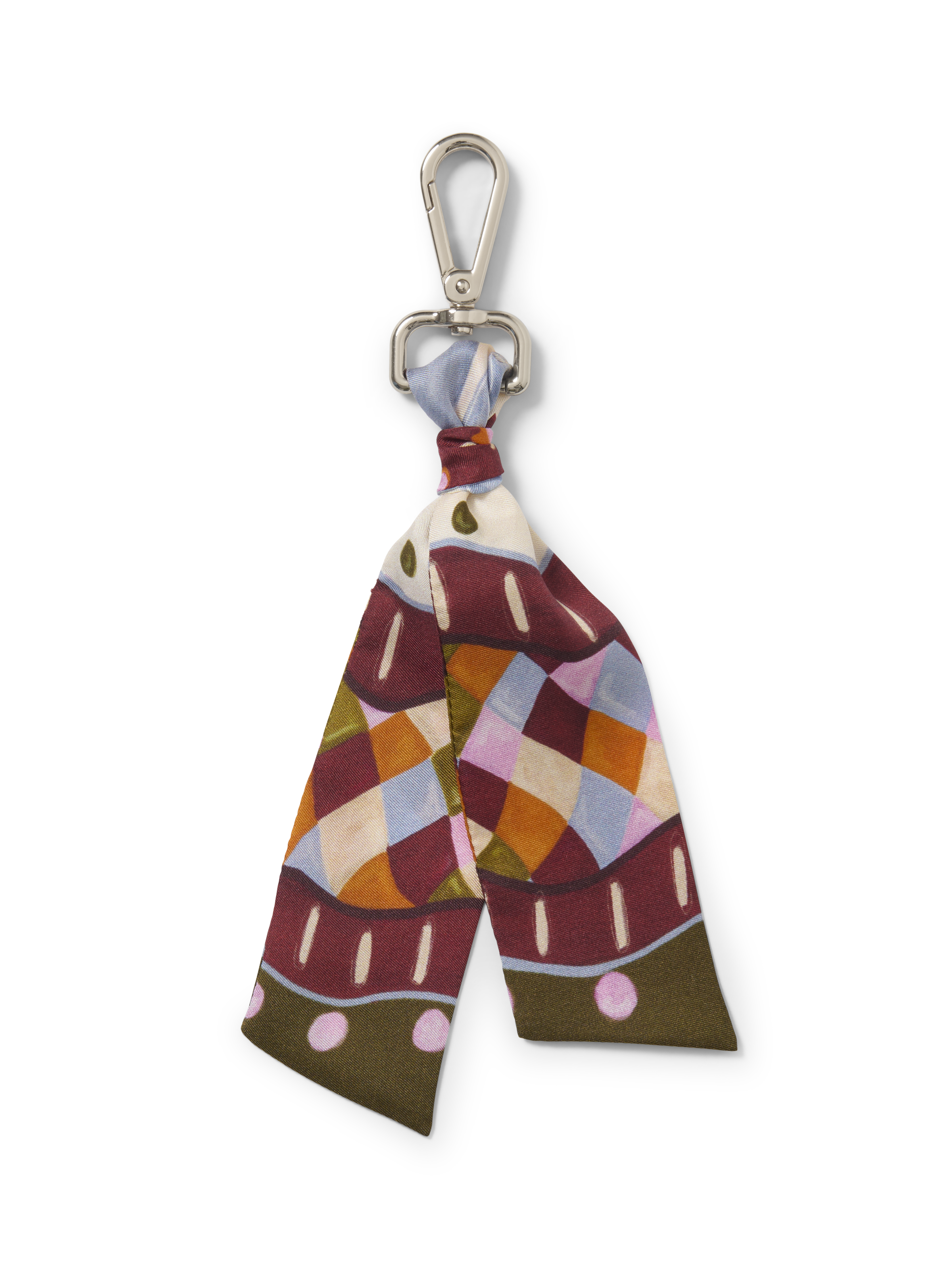 bunter Taschenanhänger mit silbernen Karabiner