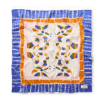 Tuch Seide blau gemustert