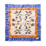 Tuch Seide blau gemustert