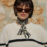 Twilly gemustert schwarz beige geknotet