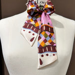 Seidenband schleife kariert rosa bunt