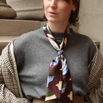 seidenschal weinrot grün seidenband von Alina Klemm