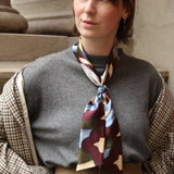 seidenschal weinrot grün seidenband von Alina Klemm