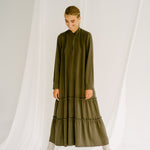 Midikleid oliv grün Kleid Damenbekleidung Hamburg Alina Klemm Modedesigner