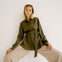 Hemdbluse oliv grün Alina Klemm Modedesigner Hamburg