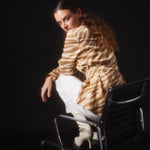 Hemdbluse mit animal print in beige