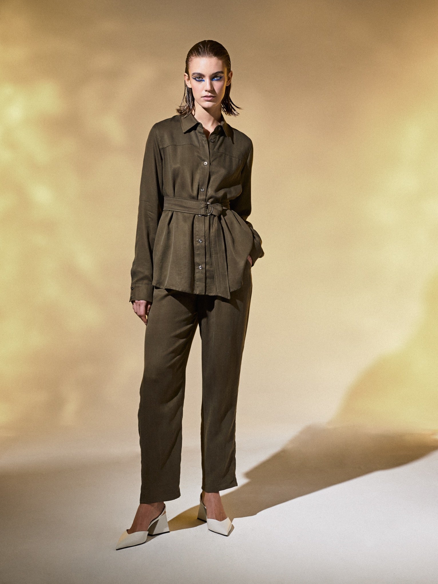 Lässige Hemdbluse und Hose mit Gummibund aus Tencel