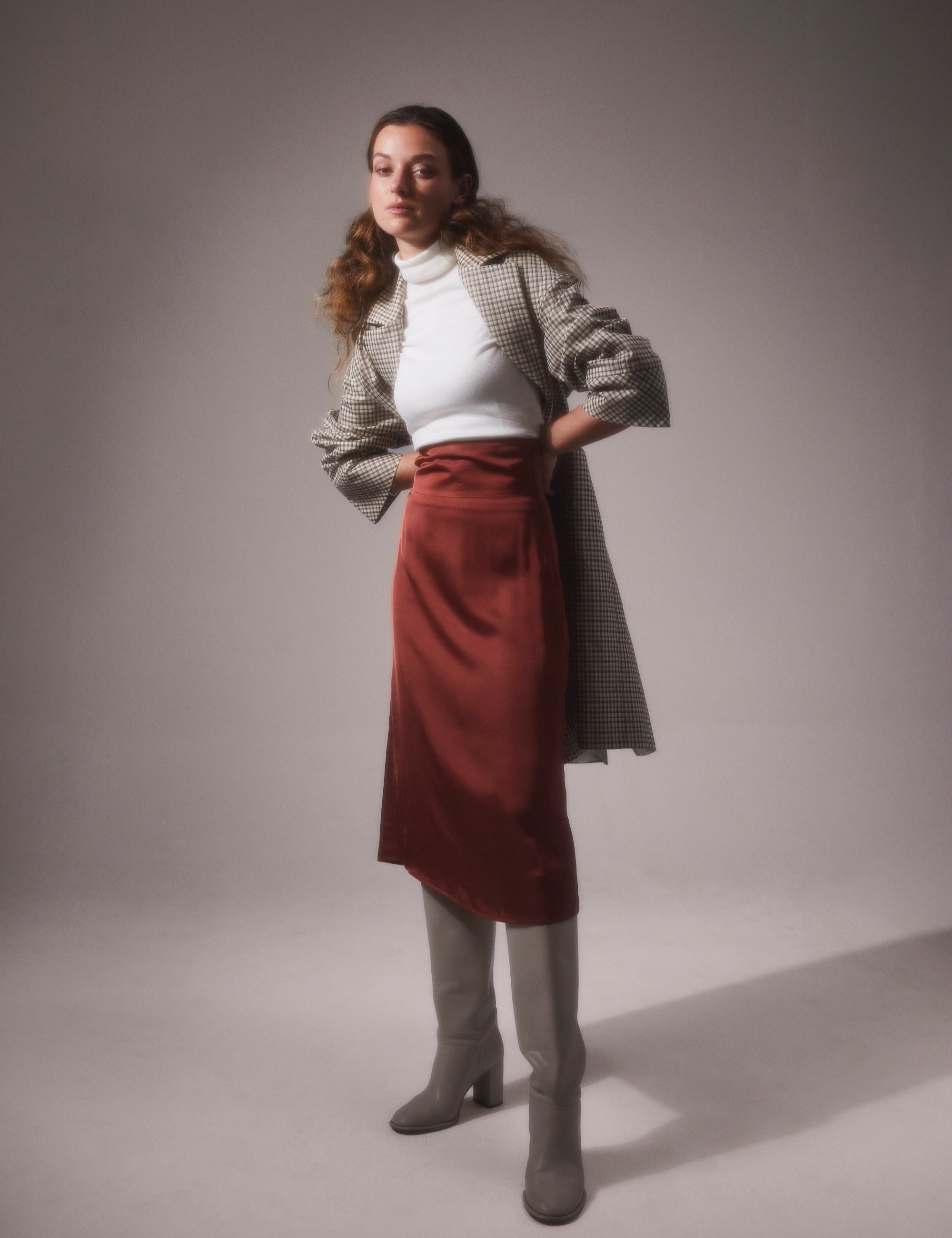 Taillenrock rost rot aus viskose