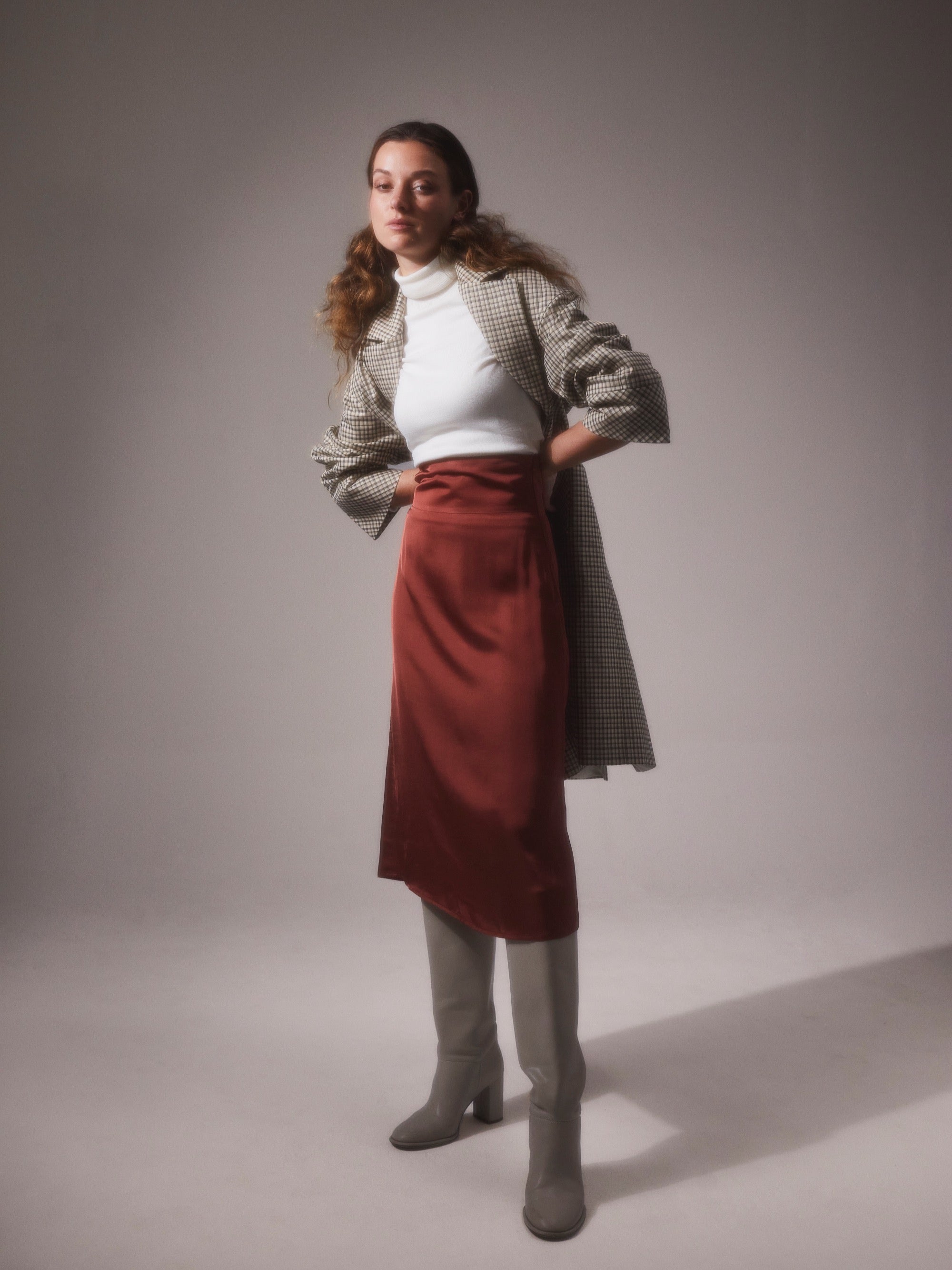 Taillenrock rost rot aus viskose