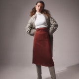 Taillenrock rot aus viskose satin